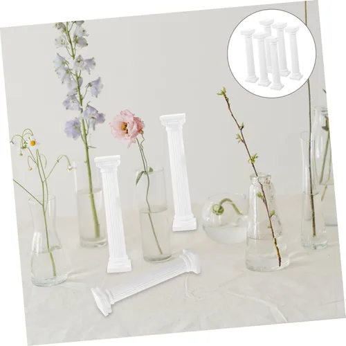Vista 5 de Happyyami Columna romana decorativa de pilar de mesa de pilar con temática romana antigua, estatua de pilar para fotografía, decoración de jardín al