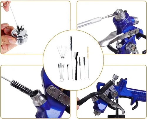 Vista 6 de Kit de limpieza de pistola pulverizadora, juego de cepillos de limpieza de pistola de pulverización, kit de limpieza de aerógrafo para limpiar