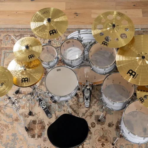 Vista 9 de HCS - Platillos Hihats (Hi Hat) para batería de 15 pulgadas, pares, fabricados en Alemania, latón medio tradicional, 2 años de garantía