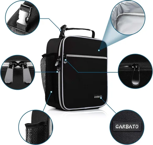 Vista 5 de Bolsa de almuerzo, caja de almuerzo aislada duradera, bolsa tipo tote reutilizable para adultos, bolsa de almuerzo para hombres, mujeres, adultos