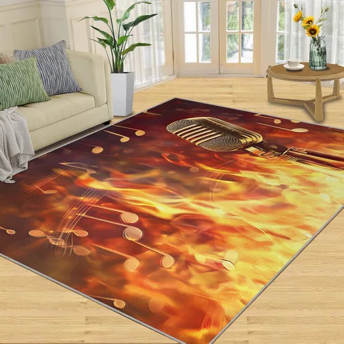 Vista 31 de Alfombra de guitarra, alfombra de 2 x 3 pies para entrada, alfombra de área musical, alfombra lavable de guitarra fresca para dormitorio, alfombra