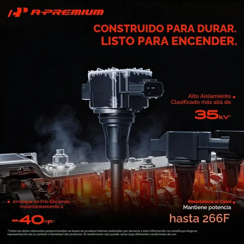 Vista 5 de A-Premium - Juego de 2 bobinas de encendido (3 pines)