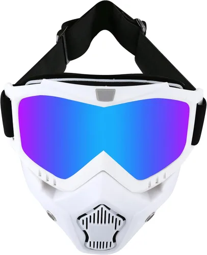 Vista 11 de LJDJ Gafas de motocicleta con máscara extraíble – Gafas de motocross ATV Anti-UV ajustables MX Riding Offroad Ciclismo Moto Gafas protectoras Racing