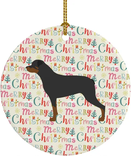 Vista 93 de Caroline's Treasures Affenpinscher - Adorno de cerámica con texto en inglés "Merry Christmas", multicolor para colgar en el árbol de Navidad