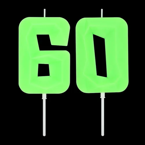 Vista 77 de DERVENTA Vela Grande de Cumpleaños Número 3D Verde Luminoso de 3.7 Pulgadas Celebración de Fiesta Aniversario Decoración Adorno para Pastel 1 Pieza