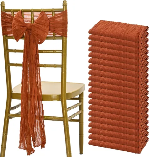 Vista 9 de Showgeous 20 bandas para silla, estopilla rústica, lazos decorativos diseñados para bodas, banquetes, fiestas, pasillo, decoración del hogar