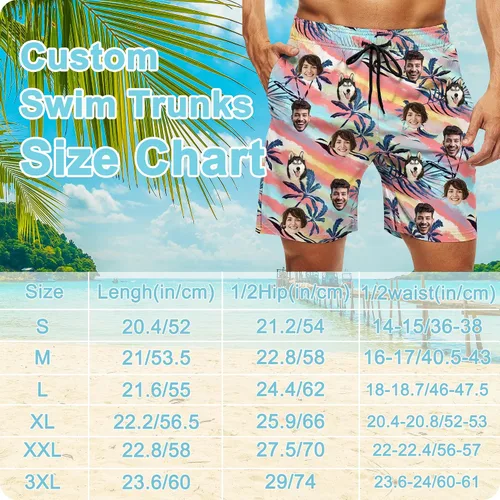 Vista 4 de Traje de baño personalizado para hombre, pantalones cortos de playa divertidos personalizados con caras en ellos, regalos de cumpleaños