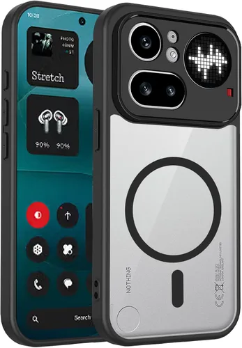 Vista 600 de Funda magnética transparente compatible con Xiaomi 17T, color negro 2 en 1 PC + TPU cubierta de teléfono a prueba de golpes, carcasa protectora