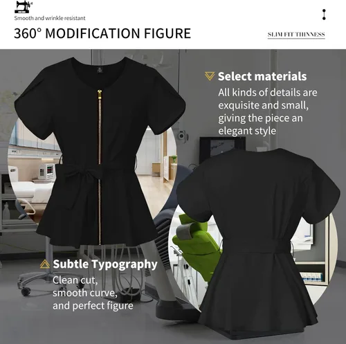 Vista 4 de niaahinn Scurb - Camiseta de uniforme para mujer, multicolor, para trabajo, médica, enfermera, uniforme