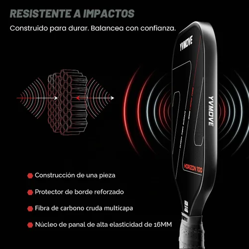 Vista 7 de Pickleball Paddles USAPA Approved Raw Carbon Fiber Face Max Control & Effortless Power 16MM Core Anti-Shock Intermediates to Pros