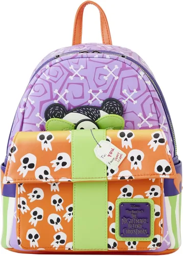 Vista 3 de Loungefly Disney Nightmare Before Christmas Scary Teddy Present Glow Mini mochila