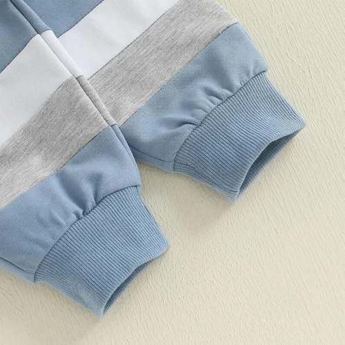 Vista 22 de Kuriozud Conjunto de 2 piezas de sudadera con cuello redondo y pantalones deportivos para niños pequeños para otoño e invierno