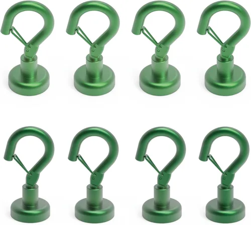 Vista 13 de Ant Mag Ganchos magnéticos negros resistentes con broche de presión de 22 libras, ganchos magnéticos fuertes, ideales para colgar en refrigerador