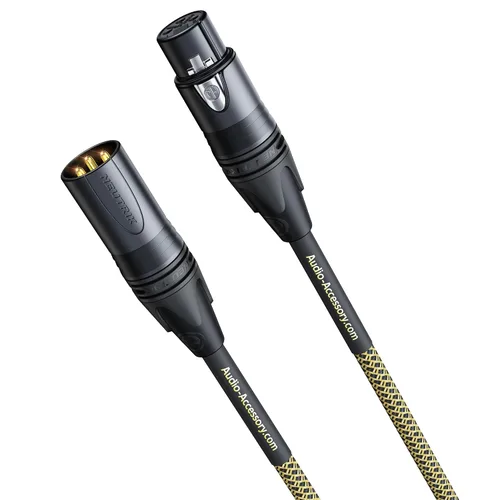 Vista 8 de AA AUDIO ACCESSORY Serie Oro Cables XLR Star Quad de 1.5 pies, Conectores Neutrik, Cable de micrófono 19AWG, Cable de micrófono trenzado en nylon