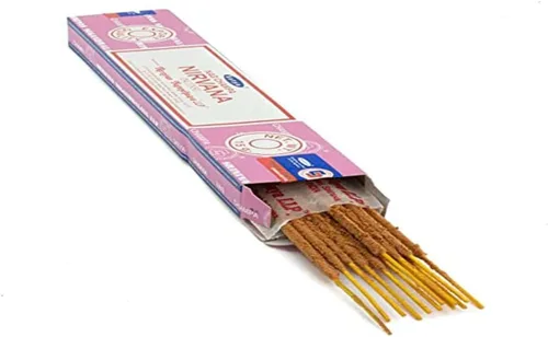 Vista 5 de Satya Sai Baba Nag Champa - Conos incienso, paquete de 6 (12 conos con soporte cada uno)