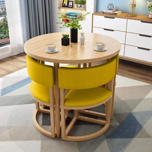 Vista 13 de YVYKFZD Round Conference Table, Small Office Reception Room Club Table, Business Conference Room Table and Chair, Simple Kitchen Dining Table Set