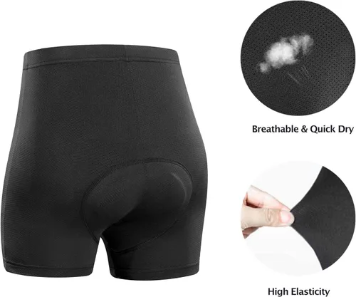 Vista 4 de Przewalski Ropa interior de ciclismo para hombre, con acolchado 4D, para bicicleta, forro de MTB, ropa interior para ciclismo