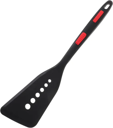 Vista 10 de Espátula de pescado frito antiadherente de silicona Turner a prueba de calor espátula para panqueques herramienta de cocina fácil de usar Rojo