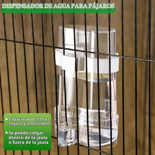 Vista 7 de Yaomiao 4 unidades de comederos para pájaros pequeños sin ensuciar, dispensador automático de agua para periquitos, alimentador de codornices
