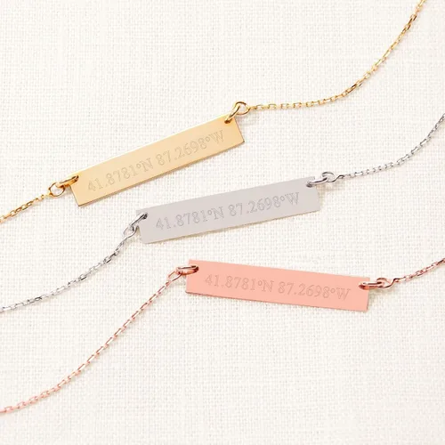 Vista 7 de Collar de plata de ley grabado personalizado para mujer (16 pulgadas con extensor de 2 pulgadas) Collar personalizado para mujer Regalo para novia