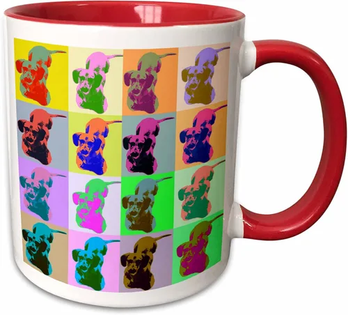 Vista 9 de 3dRose Carton Dachshund Pop Art - Taza de 15 onzas Blanco