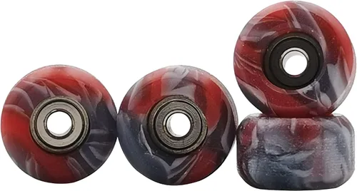 Vista 7 de Ruedas de Fingerboard con Rodamiento CNC Torneadas Color Remolino Nuevo Material (Mezcla Negra)