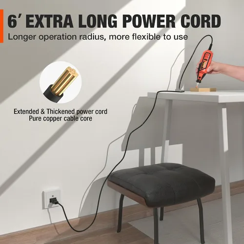 Vista 5 de ValueMax Kit de herramientas rotativas eléctricas, herramienta giratoria con cable de velocidad variable de 1.2 amperios con 120 accesorios