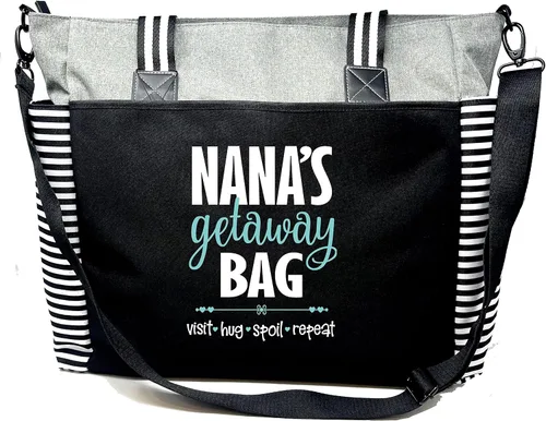 Vista 24 de Brooke & Jess Designs Bolso de mano para la abuela – Bolso de lona resistente con cremallera y bolsillo interior para la abuela para uso diario