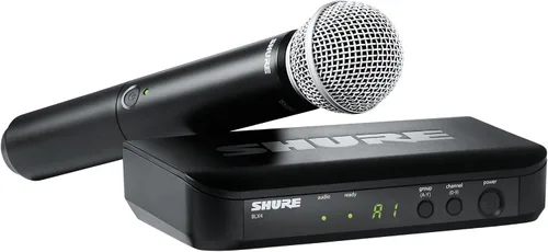 Vista 2 de Sistema de micrófono inalámbrico Shure BLX24/SM58 - Vida de batería de 14 horas, rango de 300 pies, UHF Incluye micrófono vocal de mano SM58