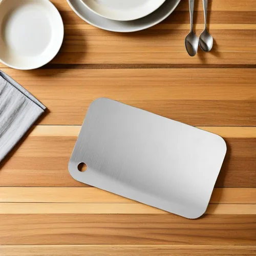 Vista 5 de 3pcs Stainless Steel Cutting Board, Double Sided Thickened Kitchen Board