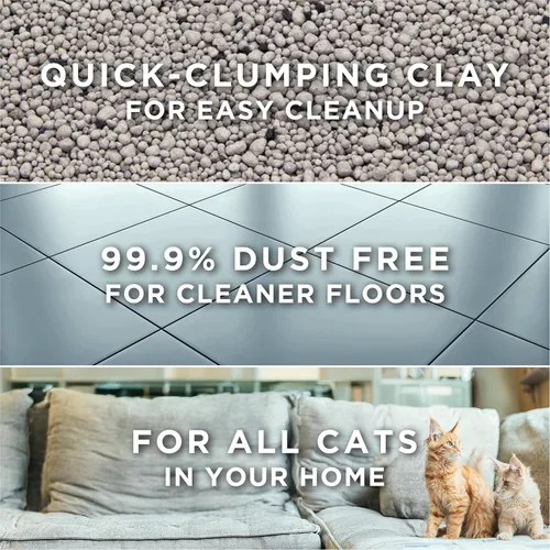 Vista 4 de Purina Tidy Cats Arena aglutinante para gatos, control de olores, libre y limpia, sin perfume, arena para gatos – bolsa de 16 libras
