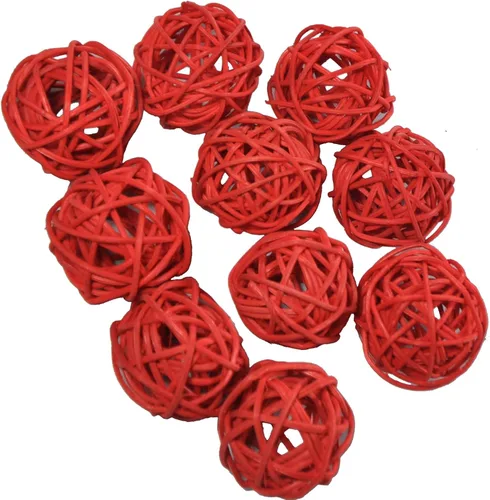 Vista 61 de 20 bolas de mimbre de ratán para decoración de mesa de boda, fiesta de Navidad (diámetro de 1.2 pulgadas, negro)