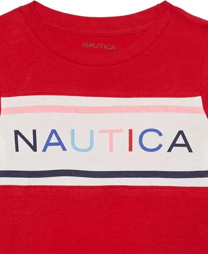 Vista 2 de Nautica Girls' Short Sleeve Graphic Logo T-Shirt