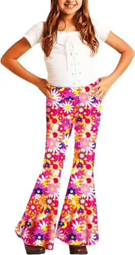 Vista 3 de Deerose Pantalones de cintura alta con estampado floral para niñas de 5 a 14 años
