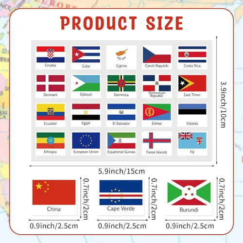 Vista 2 de 960 calcomanías de bandera del mundo, 192 banderas de países del mundo, mini calcomanías de bandera nacional para planificador escolar, álbum