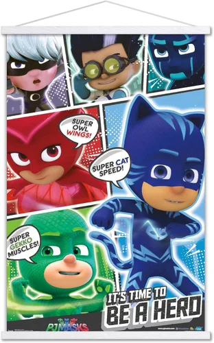 Vista 15 de Trends International PJ Masks - Póster de pared, 14.725 x 22.375 pulgadas, versión enmarcada de madera de granero