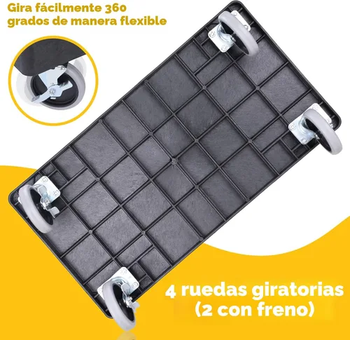 Vista 3 de ELAFROS Carrito utilitario de plástico resistente de 34 x 17 pulgadas - Carrito de trabajo con almacenamiento de tina con estantes profundos