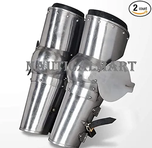Vista 2 de NauticalMart Protector de codo de hoja de armadura de brazo medieval, tipo B, calibre 18, acero SCA WMA LARP, ropa de recreación histórica
