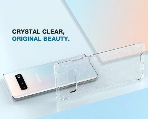 Vista 6 de KIOMY Funda transparente para Samsung Galaxy S10+/ S10 Plus, esquinas de bolsa de aire, a prueba de golpes, funda protectora para teléfono TPU Brillo
