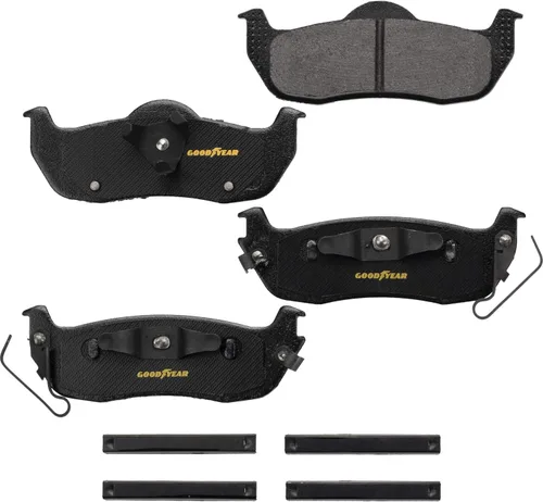 Vista 2 de Goodyear Brakes GYD1041 - Juego de pastillas de freno de disco trasero de cerámica de carbono para camión y SUV, pieza de repuesto para Infiniti