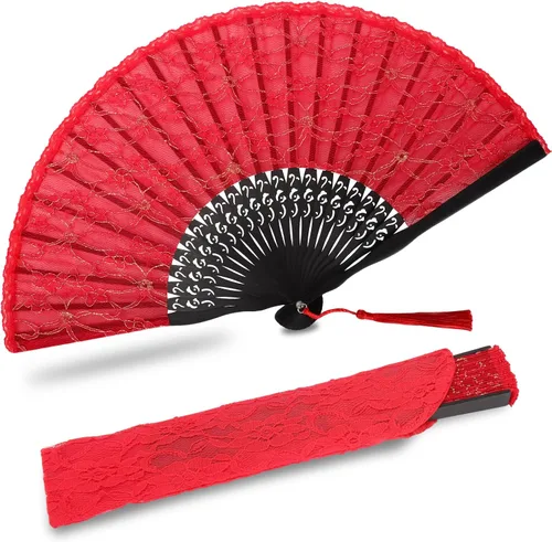 Vista 9 de Ventilador de mano plegable para mujer, ventilador de mano chino japonés 001