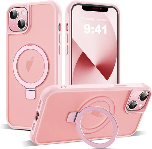 Vista 162 de SKYLMW - Funda compatible con iPhone 11 de 6.1 pulgadas, con soporte magnético invisible tipo anillo, funda translúcida de grado militar, compatible