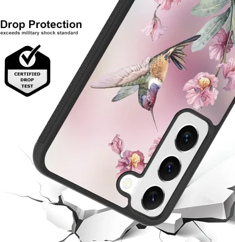 Vista 3 de OOK Funda compatible con Samsung Galaxy S23, protector de pantalla integrado, antideslizante, a prueba de golpes, para Samsung Galaxy S23 5G, flor