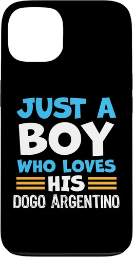 Vista 7 de Just a Boy who Loves his Dogo Argentino Case for iPhone 16