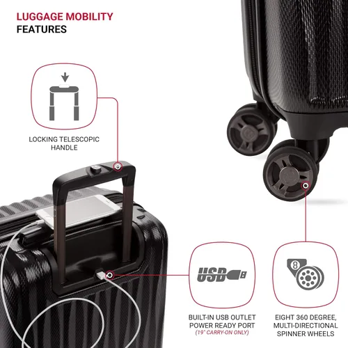 Vista 2 de SWISSGEAR 7272 - Maleta rígida y expandible con ruedas giratorias