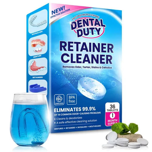 Vista 10 de 120 unidades de limpiador de retenedores y pastillas de limpieza de dentaduras – Limpiador bucal y pastillas limpiadoras de dentaduras postizas