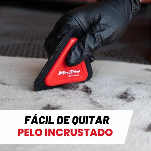 Vista 4 de Maxshine Mini herramienta universal para eliminar el pelo de mascotas, cepillo de dientes de 3 lados para interior del automóvil, alfombras, perros