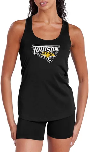 Vista 269 de Camiseta deportiva sin mangas oficial de NCAA Collegiate para mujer, con espalda cruzada, colección con logotipo primario
