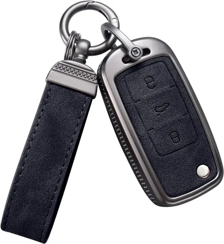 Vista 8 de YO&YOYE Compatible con funda para llavero VW Volkswagen con llavero protector de llave de cuero