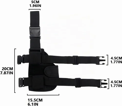 Vista 6 de EKIND Funda táctica para pierna caída, ajustable para diestros y muslos compatible con Nerf Elite Series Blaster (negro)